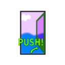 download Sign Push The Door clipart image with 90 hue color