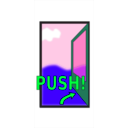 download Sign Push The Door clipart image with 135 hue color