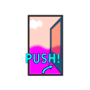 download Sign Push The Door clipart image with 180 hue color