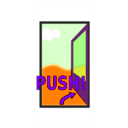 download Sign Push The Door clipart image with 270 hue color