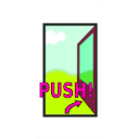 download Sign Push The Door clipart image with 315 hue color