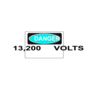 download Danger 13 200 Volts Alt 2 clipart image with 180 hue color