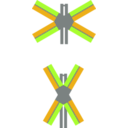 download Train Crossing Signals 1 clipart image with 45 hue color