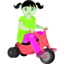 download Toddler On Tricycle clipart image with 90 hue color