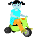 download Toddler On Tricycle clipart image with 180 hue color