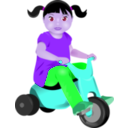 download Toddler On Tricycle clipart image with 270 hue color