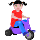download Toddler On Tricycle clipart image with 0 hue color