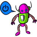 download Robot clipart image with 90 hue color