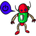 download Robot clipart image with 135 hue color