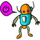 download Robot clipart image with 180 hue color