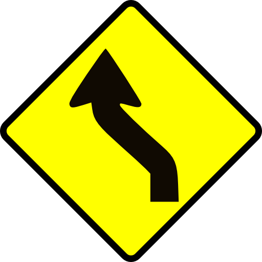 Cautio Curve In Road 1