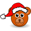 Funny Teddy Bear Face Brown With Santa Claus Hat