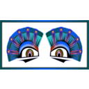 download Colorful Sphinx Eyes clipart image with 180 hue color