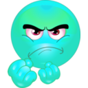 download Angry Smiley Emoticon clipart image with 135 hue color