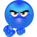 download Angry Smiley Emoticon clipart image with 180 hue color
