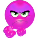 download Angry Smiley Emoticon clipart image with 270 hue color
