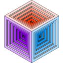 download Engraved Cube 2 clipart image with 180 hue color