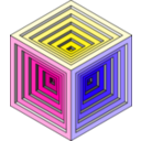 download Engraved Cube 2 clipart image with 225 hue color