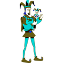 download Singing Jester clipart image with 180 hue color