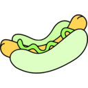 download Hotdog Colour clipart image with 45 hue color
