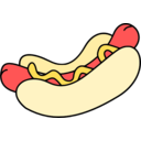 download Hotdog Colour clipart image with 0 hue color