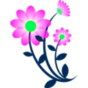 download Blue Flower Motif clipart image with 90 hue color