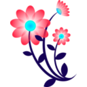 download Blue Flower Motif clipart image with 135 hue color