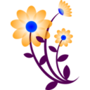 download Blue Flower Motif clipart image with 180 hue color