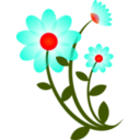download Blue Flower Motif clipart image with 315 hue color