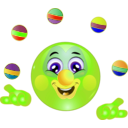 download Clown Smiley Emoticon clipart image with 45 hue color