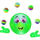 download Clown Smiley Emoticon clipart image with 90 hue color