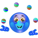 download Clown Smiley Emoticon clipart image with 180 hue color