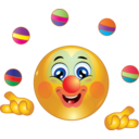 download Clown Smiley Emoticon clipart image with 0 hue color