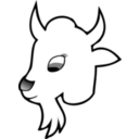 download Goat Line Art clipart image with 180 hue color