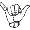 download Sign Language Y Hang Loose clipart image with 180 hue color