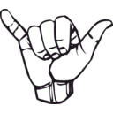 download Sign Language Y Hang Loose clipart image with 270 hue color