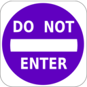 download Do Not Enter Sign clipart image with 270 hue color