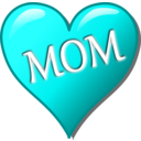 download Mothers Day Heart clipart image with 180 hue color