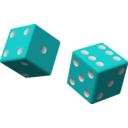 download Two Red Dice clipart image with 180 hue color