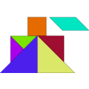 download Tangram clipart image with 225 hue color