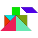download Tangram clipart image with 315 hue color