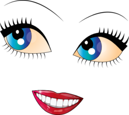 Pretty Face Blue Eye Smiley Emoticon