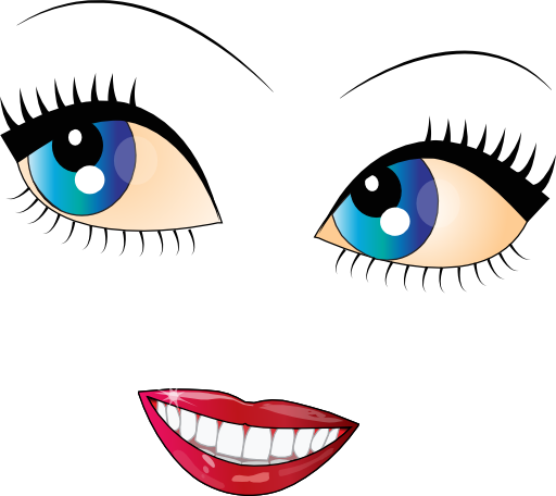 Pretty Face Blue Eye Smiley Emoticon