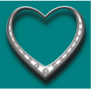 download Heart With Diamonds clipart image with 180 hue color