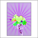 download Hearts With Blue Rays clipart image with 90 hue color