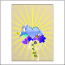 download Hearts With Blue Rays clipart image with 225 hue color