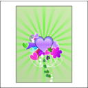download Hearts With Blue Rays clipart image with 270 hue color