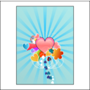 download Hearts With Blue Rays clipart image with 0 hue color