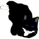 download Feline clipart image with 180 hue color