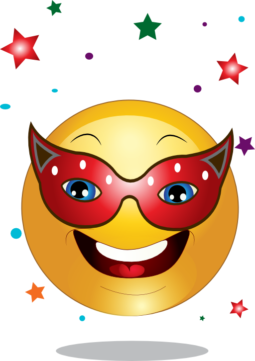 Yellow Party Mask Smiley Emoticon